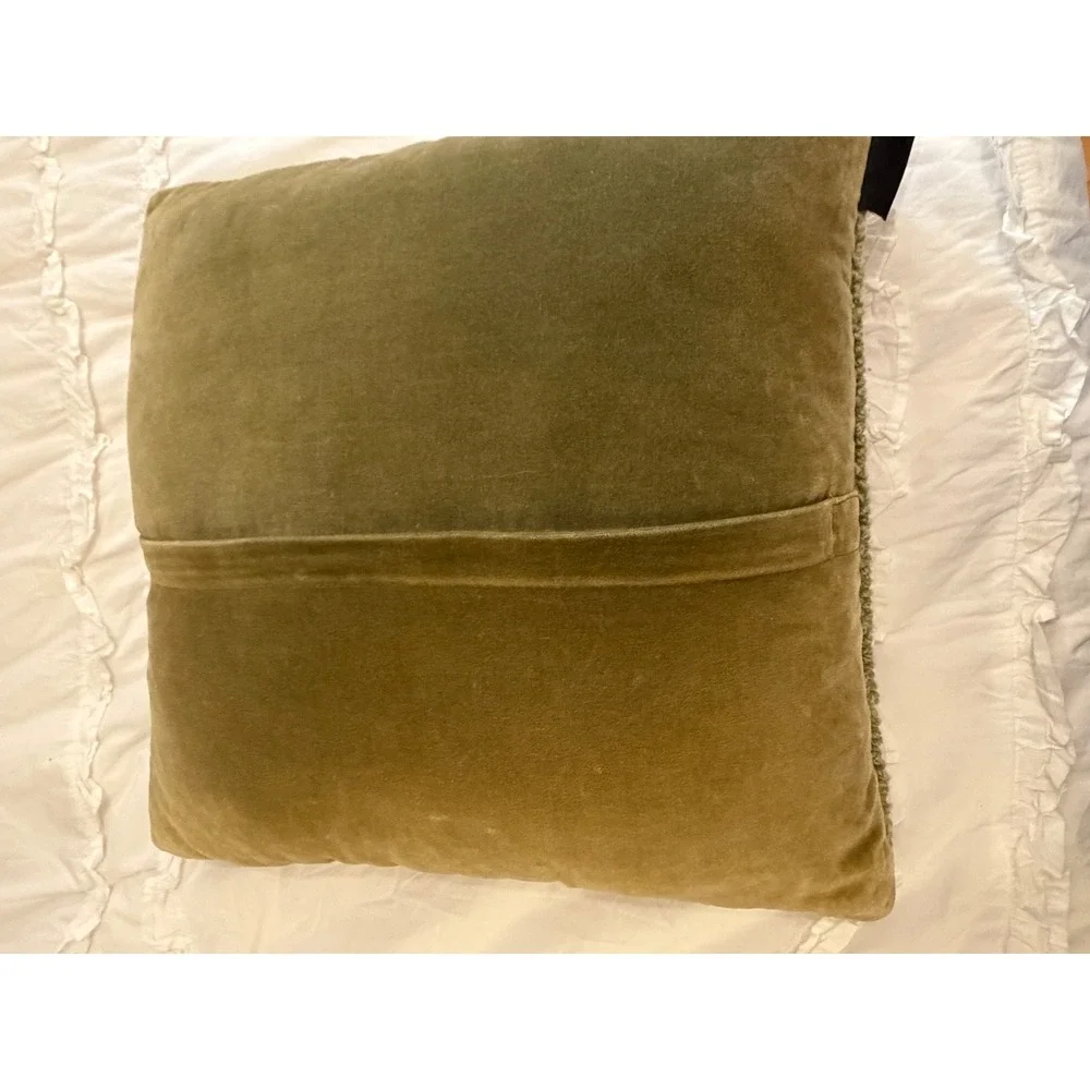 Laura Megroz for Chandler 4 Corners Hooked Wool Floral Pillow Velvet 16 Inch